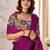 Purple sequinned satin saree