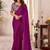 Purple sequinned satin saree