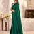 Green sequinned satin heavy work saree