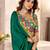Green sequinned satin heavy work saree