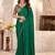 Green sequinned satin heavy work saree
