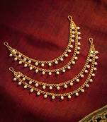 Beads studded double layer earrings chain ethnic jewellery gift for women