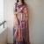 Peach floral zardozi kanjeevaram saree