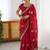 Red embellished embroidered designer saree