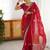 Red embellished embroidered designer saree