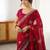 Red embellished embroidered designer saree