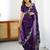 Purple ethnic motifs embroidered saree