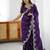 Purple ethnic motifs embroidered saree