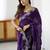 Purple ethnic motifs embroidered saree