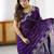 Purple ethnic motifs embroidered saree
