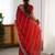 Red ethnic motifs embroidered saree