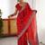 Red ethnic motifs embroidered saree