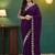 Purple embellished sequinned  georgette saree