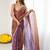 Purple embellished embroidered satin designer saree