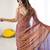 Purple embellished embroidered satin designer saree