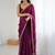 Purple embellished embroidered satin designer saree