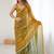 Olive embellished embroidered satin designer saree