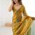 Olive embellished embroidered satin designer saree
