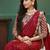 Red embellished sequinned  georgette saree