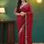 Red embellished sequinned  georgette saree