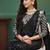 Black embellished sequinned  georgette saree