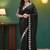 Black embellished sequinned  georgette saree