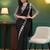 Black embellished sequinned  georgette saree