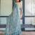 Blue women floral zari  linen saree