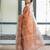Orange floral zari  linen saree