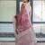 Maroon floral printed zari  linen saree
