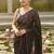 Black floral embroidered poly georgette saree