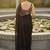 Black floral embroidered poly georgette saree