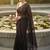 Black floral embroidered poly georgette saree