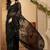 Black floral sequinned heavy work saree