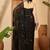 Black floral sequinned heavy work saree