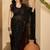 Black floral sequinned heavy work saree