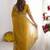 Yellow embroidered poly georgette designer saree