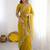 Yellow embroidered poly georgette designer saree
