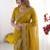 Yellow embroidered poly georgette designer saree
