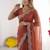 Rust embroidered poly georgette designer saree