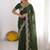 Green embroidered poly georgette designer saree