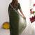 Green embroidered poly georgette designer saree
