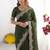 Green embroidered poly georgette designer saree