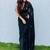 Black floral embroidered  chiffon designer saree