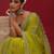 Lime embellished embroidered tissue saree