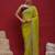 Lime embellished embroidered tissue saree