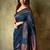 Navy blue silk blend banarasi saree