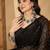 Black embellished sequinned saree with blouse piece