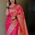 Pink ethnic motifs zari silk blend designer banarasi saree