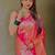Pink ethnic motifs zari silk blend designer banarasi saree